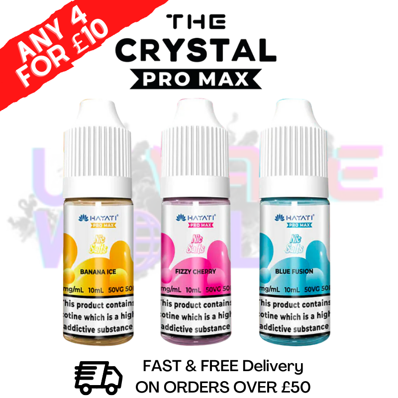 Crystal Pro Max Nic Salt Eliquids - ANY 4 FOR 10