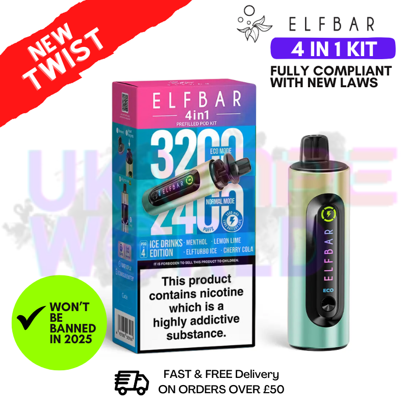 Elf Bar 4 in 1 Prefilled Pod Kit | 3200 & 2400 Puff Device Elf Bar 4 in 1 Prefilled Pod Kit | 3200 & 2400 Puff Device