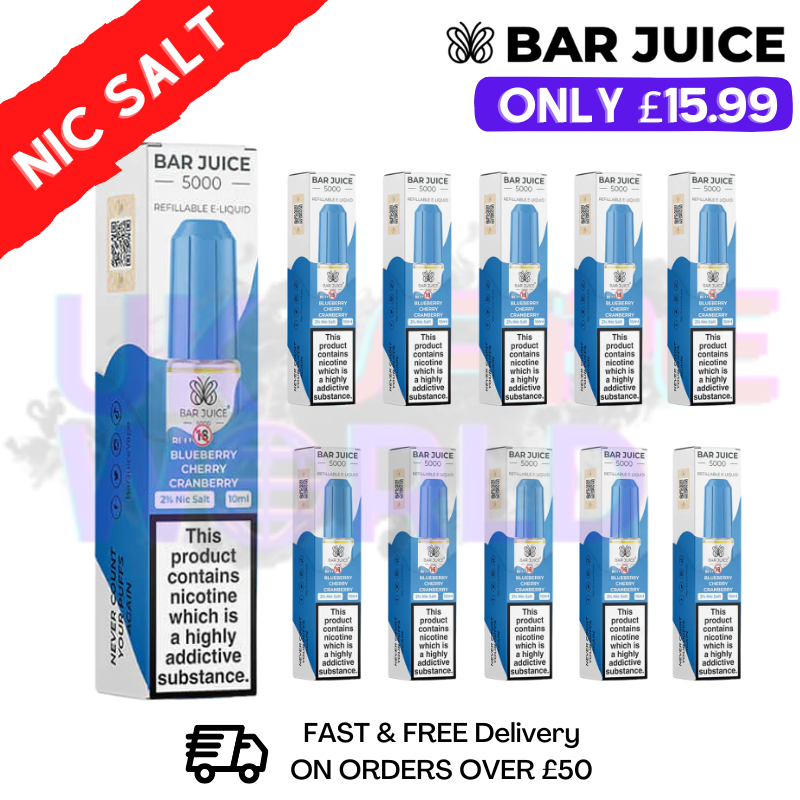 Blueberry Bar Juice 5000 Nic Salt Pack / Box of 10 - £15.99