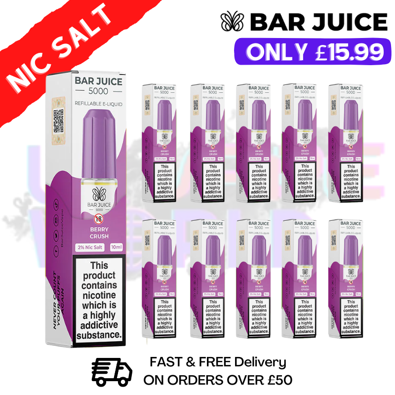 Berry Crush Bar Juice 5000 Nic Salt BOX OF 10 - £15.99