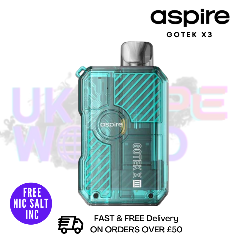 Shop Cyan Aspire Gotek X3 Pod Kit - Only £8.79 - UK Vape World
