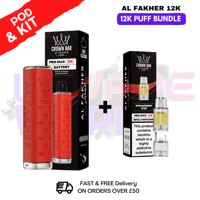 al fakher crown bar pro max 12000 vape kit Al Fakher Crown Bar Pro Max 12K Prefilled Pod Kit Pink main image 0