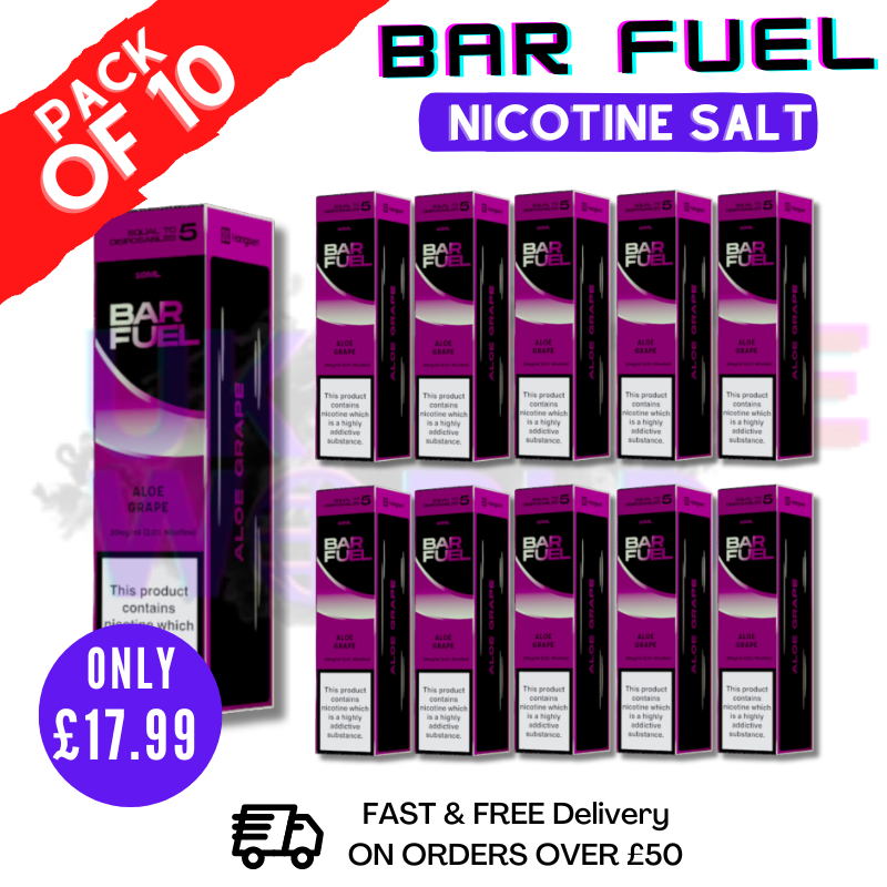 Aloe Grape Bar Fuel Nic Salt BOX OF 10