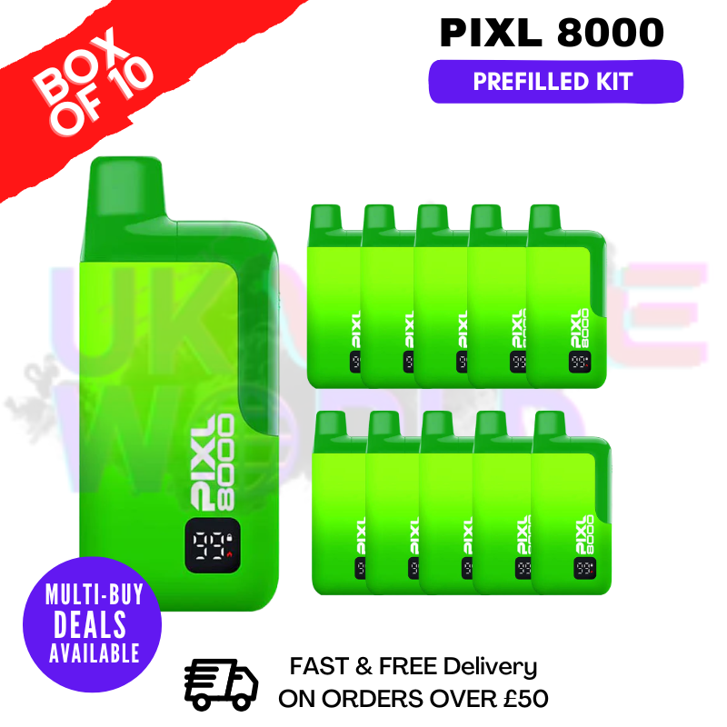 Shop Apple mint Pixl 8000 Kits Box Of 10 - UK Vape World