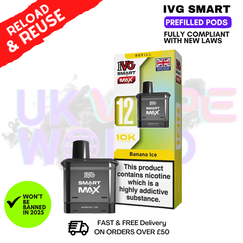 ivg smart max banana IVG Smart Max Prefilled Kits 1X5 Compliant – iVape Delivery main image 1