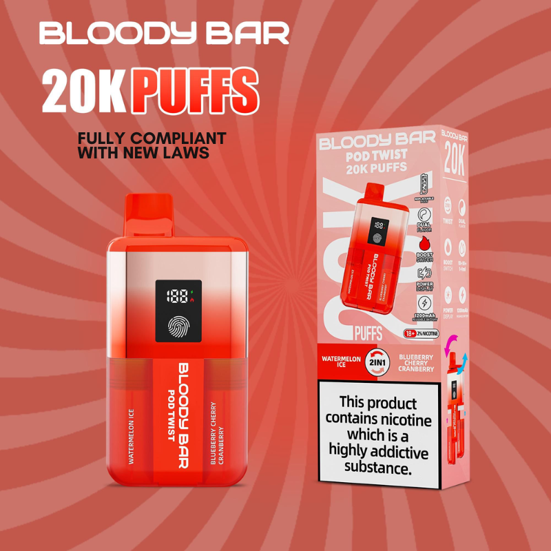 Cherry ICE Bloody Bar 20K Prefilled Pod Kit Cherry ICE Bloody Bar 20K Prefilled Pod Kit