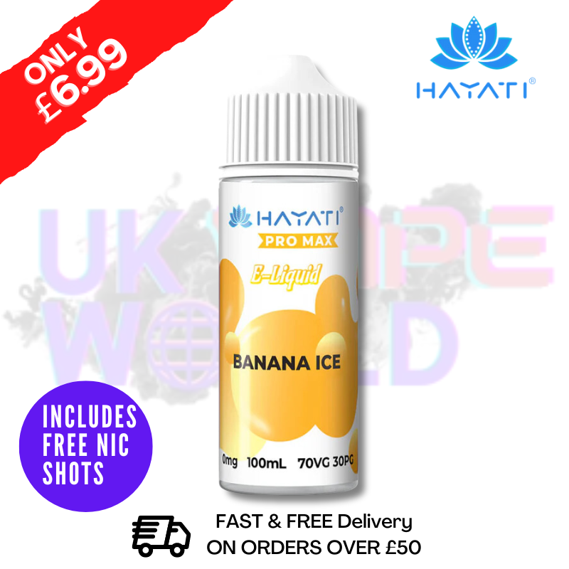 Banana ICE Hayati Pro Max Shortfill Juice 100ML Eliquid Banana ICE Hayati Pro Max Shortfill Juice 100ML Eliquid