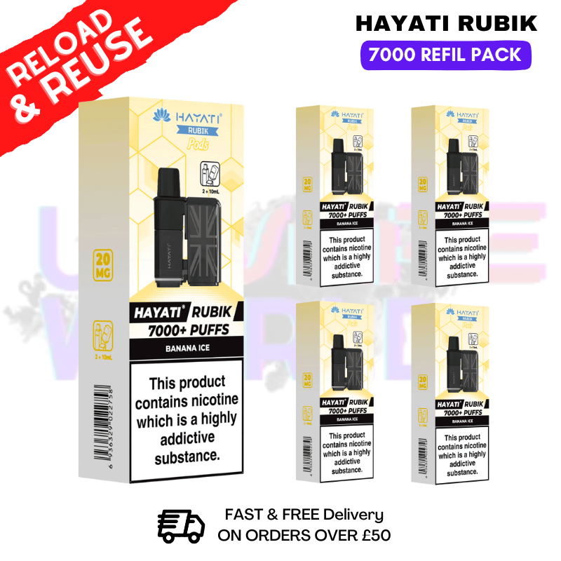 Banana ICE Hayati Rubik 7000 Pods Box Of 5