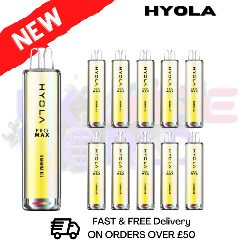 Banana ICE Hyola Pro Max 8000 Puff Box Of 10 Banana ICE Hyola Pro Max 8000 Puff Box Of 10