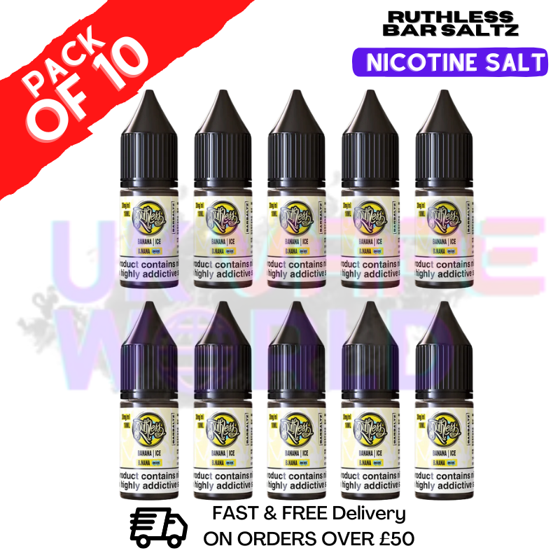 Shop Banana ICE Ruthless Nic Salt Eliquid Box Of 10 - UK VAPE WORLD