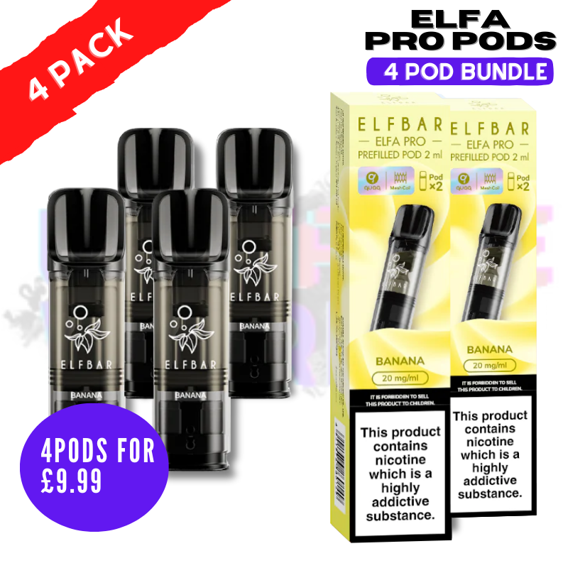 Shop Banana ELFA Pro Pods Pack Of 4 PODS - UK Vape World