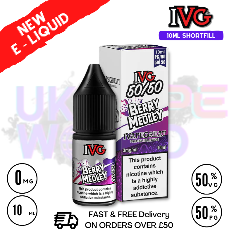 Shop IVG 50/50 Berry Medley 10ml E Liquid - ONLY £1.99 - UK Vape World