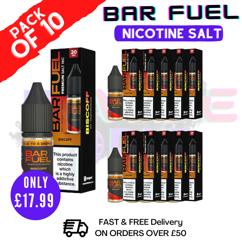 Shop Biscoff Bar Fuel Nic Salt Box Of 10 - ONLY £1.79 Each - UK Vape World