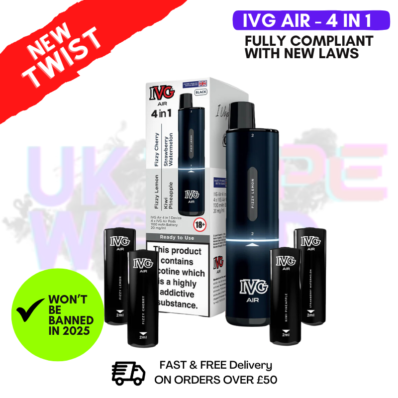 IVG Air 4 in 1 Black Edition Prefilled Pod Kit - 8 IVG Air 4 in 1 Black Edition Prefilled Pod Kit - 8