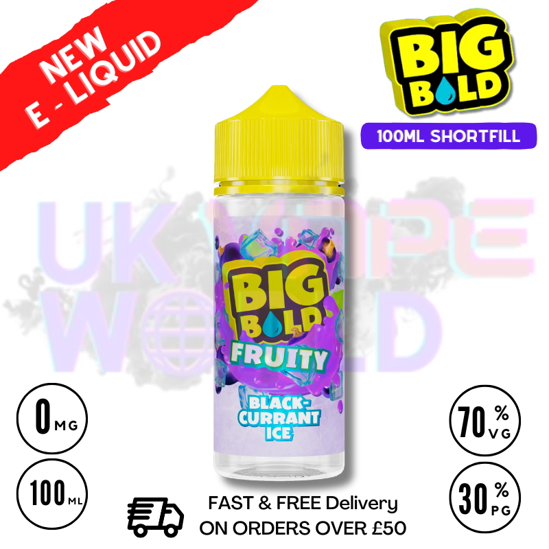 Blackcurrant ICE Big Bold Fruity Vape Juice 100ml Blackcurrant ICE Big Bold Fruity Vape Juice 100ml