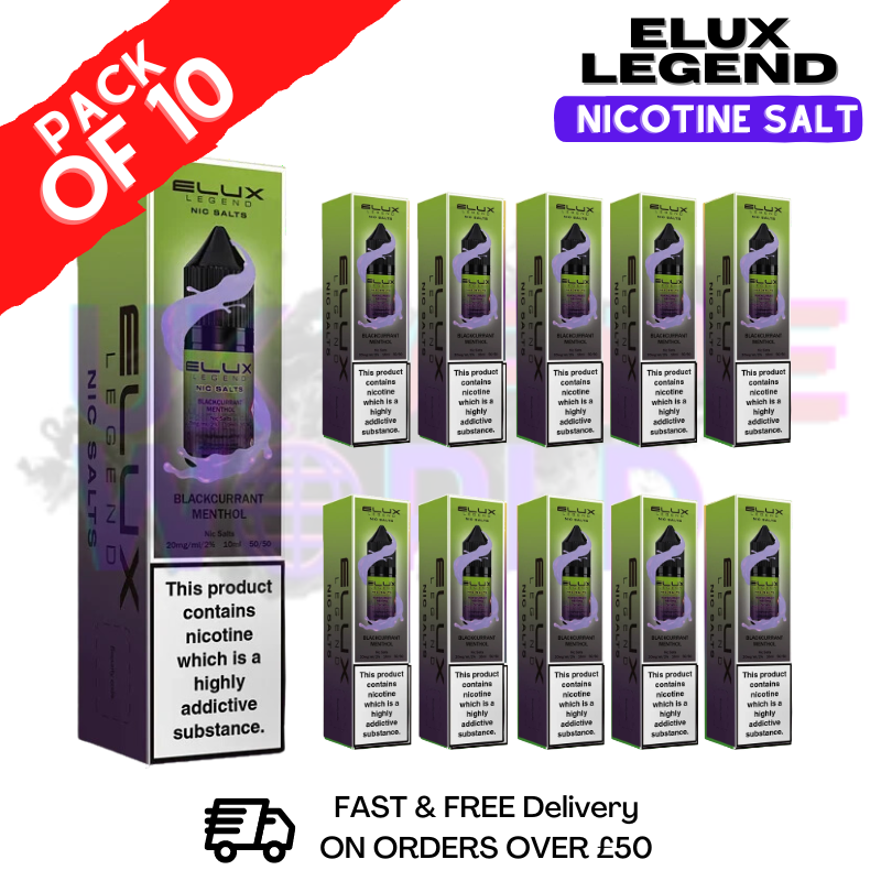 Shop Blackcurrant Menthol Elux Legend Nic Salt Pack / BOX OF 10 - UK Vape World