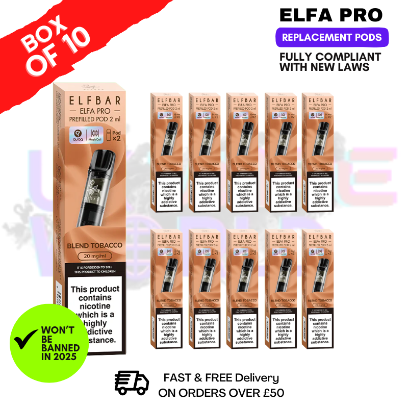 Blend Tobacco Elf Bar Elfa Pro Prefilled Pod Box Of 10 Blend Tobacco Elf Bar Elfa Pro Prefilled Pod Box Of 10
