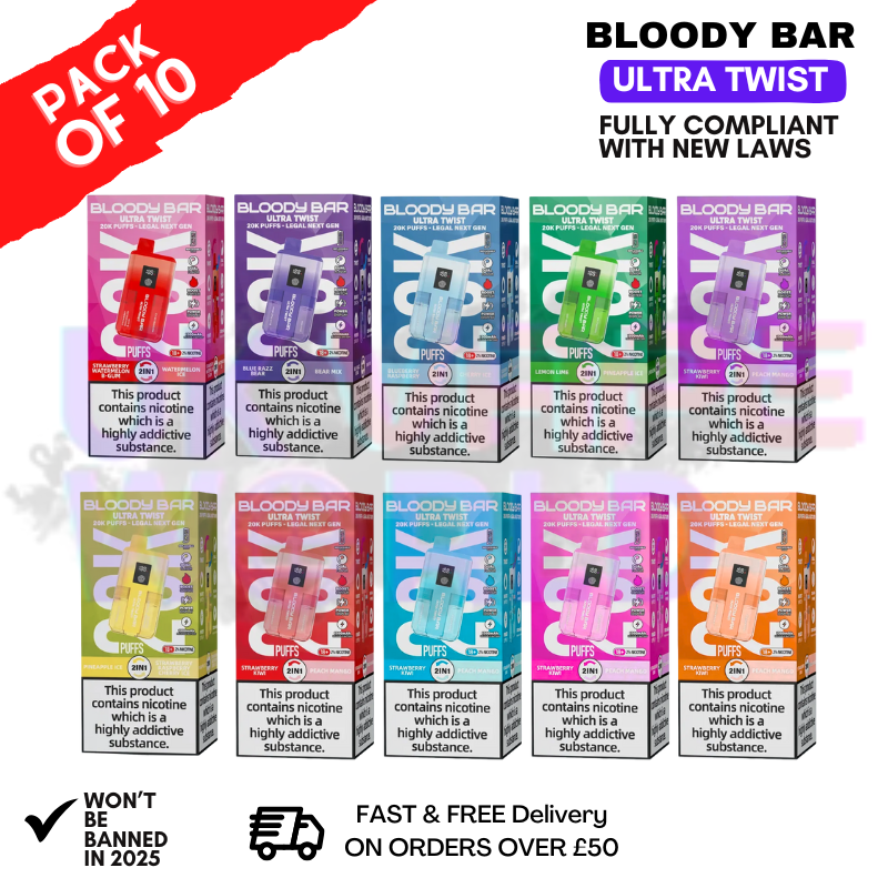 Bloody Bar Twist 20K Dual Flavour BOX OF 10 - ONLY £79.99