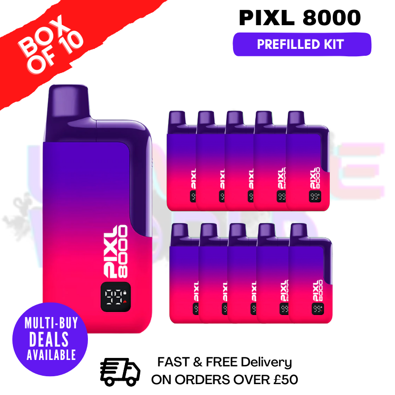 Blue Cherry Cranberry Pixl 8000 Kits Box Of 10 - ukvapeworld