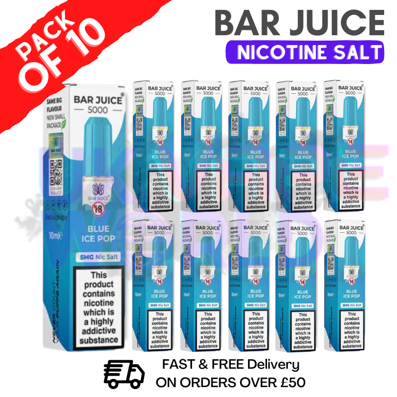 Blue Ice PoP Bar Juice 5000 Nic Salt | Box of 10 | ONLY 13.99 Blue Ice PoP Bar Juice 5000 Nic Salt | Box of 10 | ONLY 13.99
