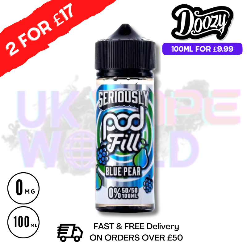 Blue Pear Seriously PodFill Shortfill Juice (NEW) 100ML Eliquid Blue Pear Seriously PodFill Shortfill Juice (NEW) 100ML Eliquid