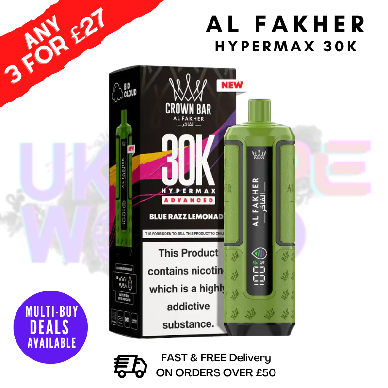 elfbar elfa master akku Blue Razz Lemonade Al Fakher Crown Bar PRO 8000