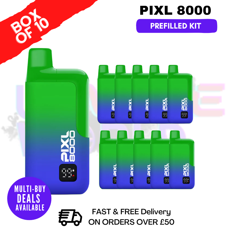 Blue Razz Lemonade pixl 8000 Kits Box Of 10 - ukvapeworld