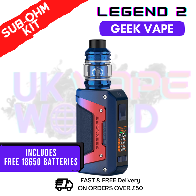 Shop Blue Red GeekVape Aegis Legend 2 L200 Sub Ohm Kit - ONLY £44.99 - UK Vape World