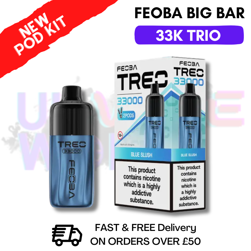 feoba treo 33k pod vape kit Blue Slush Feoba Treo 33K Puff Pod Kit