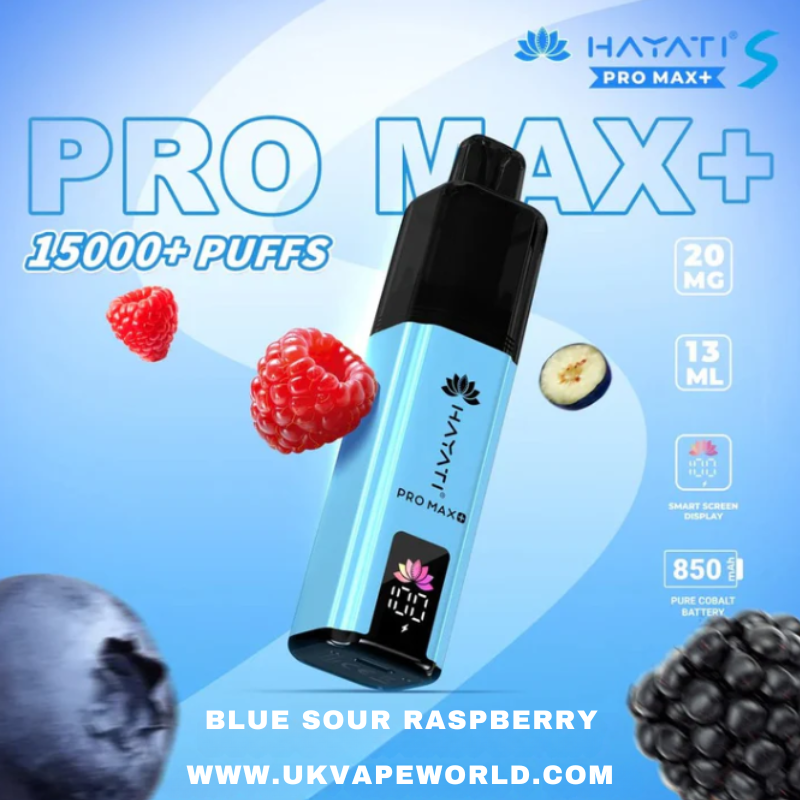 Blue Sour Raspberry Hayati Pro Max S Plus 15K Puff Ultra Kit Blue Sour Raspberry Hayati Pro Max S Plus 15K Puff Ultra Kit