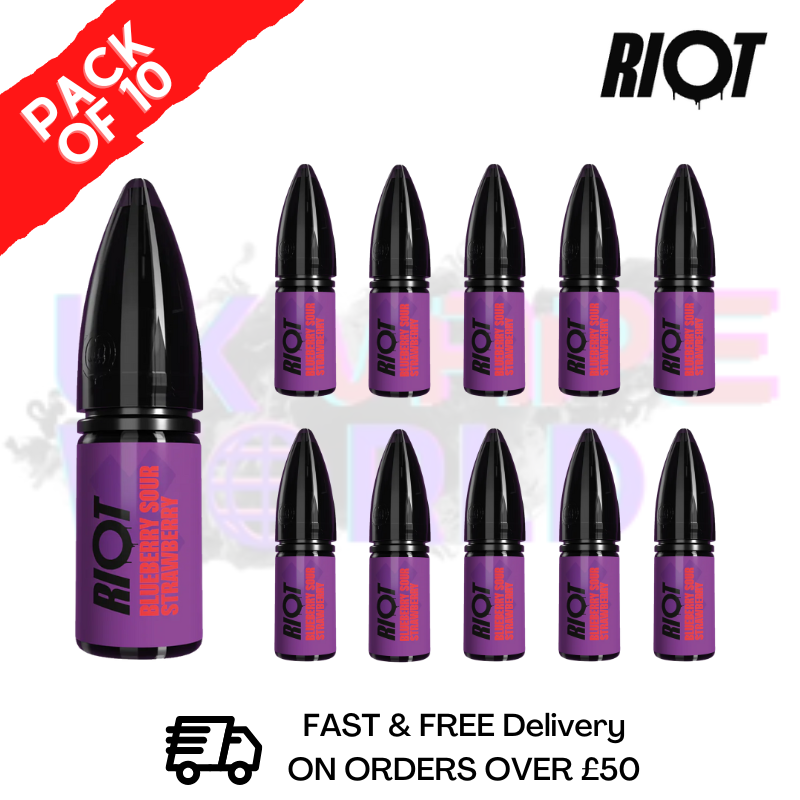 shop Blue Sour Strawberry Riot X Nic Salt Box Of 10 - ukvapeworld