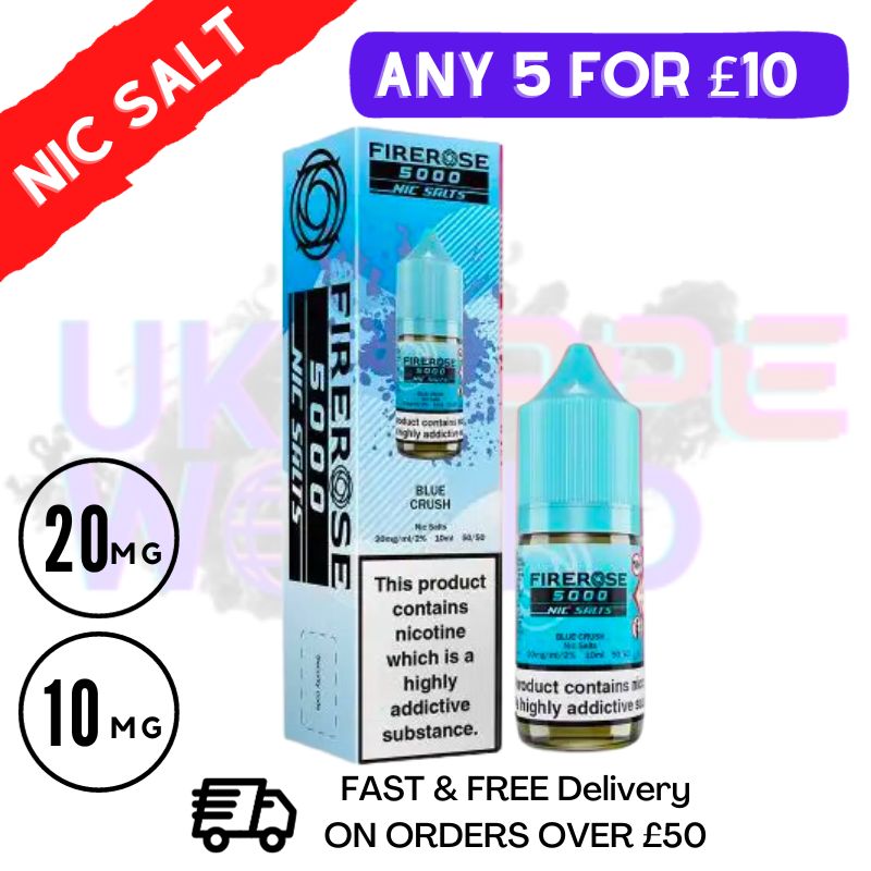 Blue Crush Firerose 5000 Nic Salt 10ML - Any 5 For 10