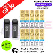 Shop Blue Raspberry Gold Bar Reload Prefilled Pods Box of 10 - UK Vape World