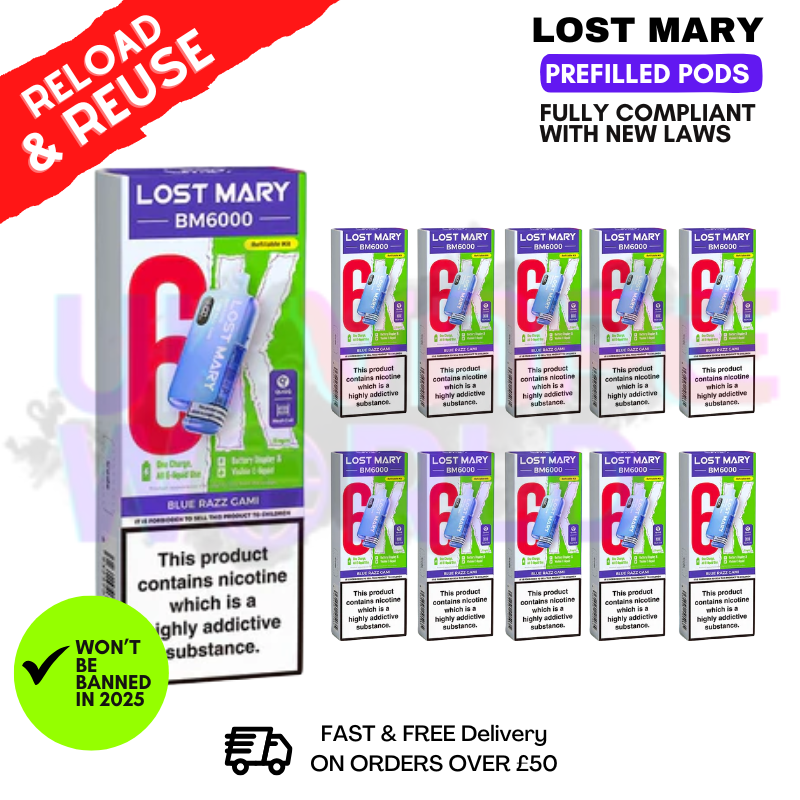 what flavor is gami lost mary Lost Mary Nera15K Refill Pods – Blueberry Raspberry Gami (20mg) main image 1