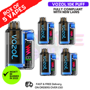 Shop Blue Razz Ice Vozol 10000 10K Puff Box Of 5 - UK Vape World