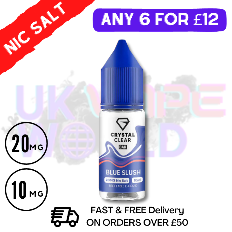 Crystal 'Blue Slush' Bar Nic Salt - ANY 6 For 12 Crystal 'Blue Slush' Bar Nic Salt - ANY 6 For 12