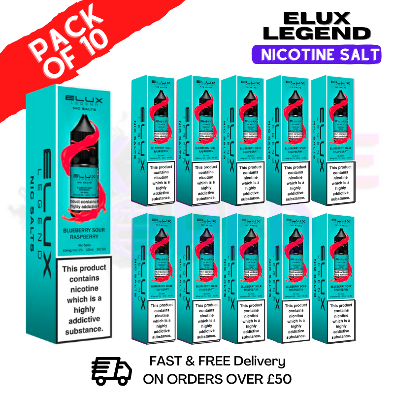 Blue Sour Raspberry Elux Legend Nic Salt BOX OF 10 - UK Vape World