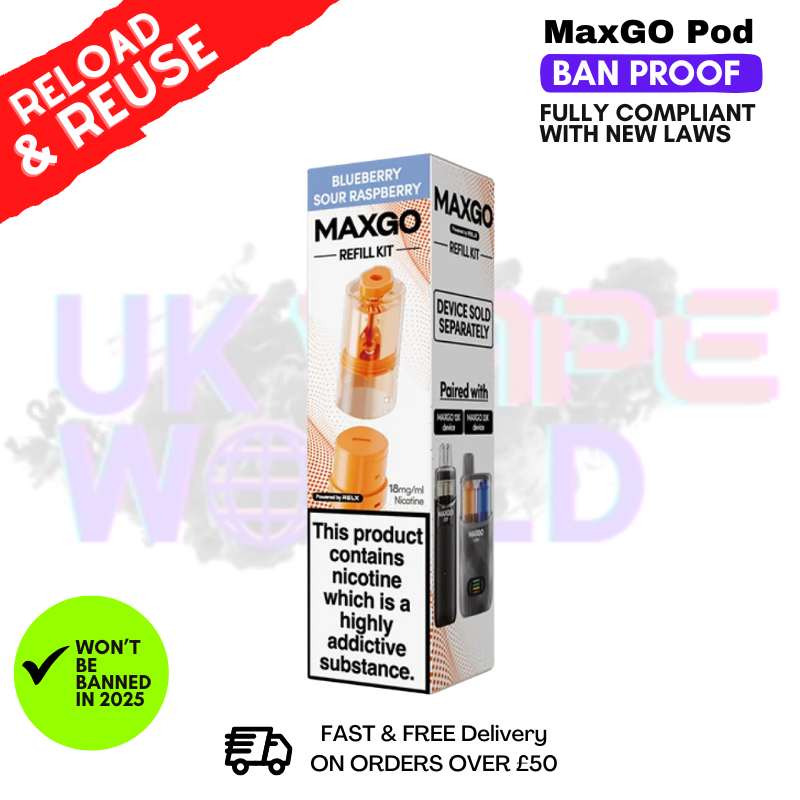 Shop Blue Sour Raspberry Relx MaxGo Replacement Pod - UK Vape World