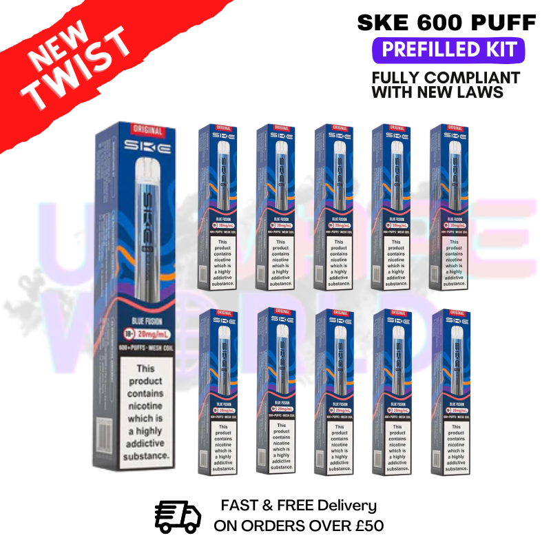 Blue Fusion Crystal Bar Puffs 600 SKE Box Of 10