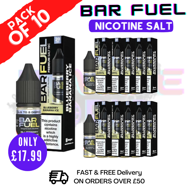Shop Blue Banana ICE Bar Fuel Nic Salt Box Of 10 - ONLY £1.79 Each - UK Vape World