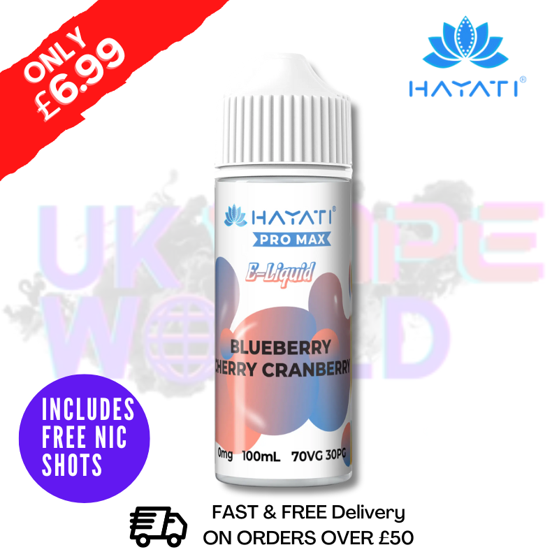 Blueberry Cherry Cranberry Hayati Pro Max Shortfill Juice 100ml