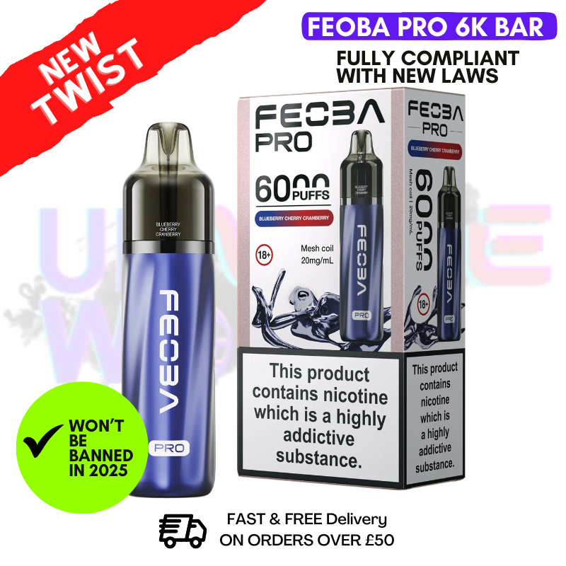 feoba big bar vape Blueberry Cherry Cranberry Feoba Pro 6000 6K Puff Pod Kit