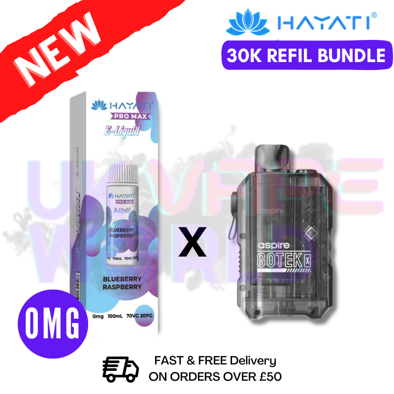Blue Raspberry Hayati 30K Puff Zero Nicotine Vape Kit