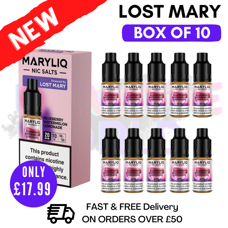 Blueberry Watermelon Lemonade MaryLiq Nic Salt BOX OF 10 - 17.99 Blueberry Watermelon Lemonade MaryLiq Nic Salt BOX OF 10 - 17.99
