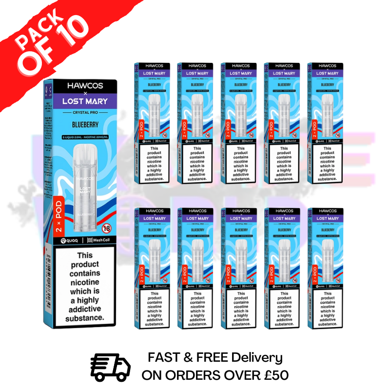 Blueberry Lost Mary Crystal Replacement Pods Box of 10 Blueberry Lost Mary Crystal Replacement Pods Box of 10