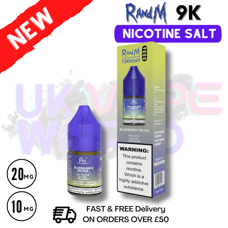 Blueberry On ICE RandM Tornado 9000 Nic Salt 10ml eLiquid - 1.99 Blueberry On ICE RandM Tornado 9000 Nic Salt 10ml eLiquid - 1.99