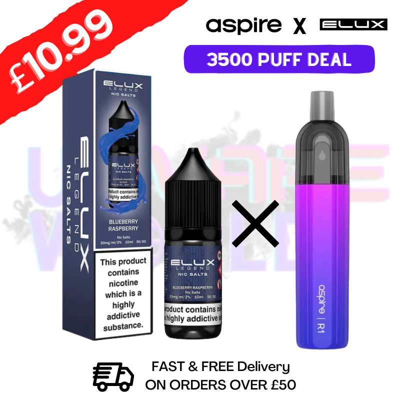 Blueberry Raspberry Elux Legend 3500 Puff Kit Bundle