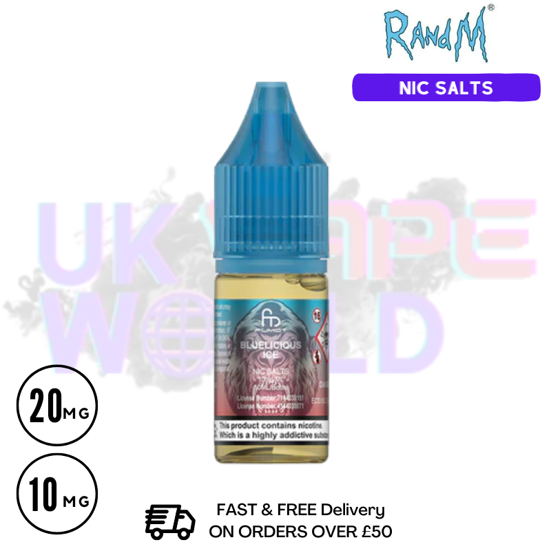 Bluelicious Ice RandM Tornado 7000 Nic Salt 10ML eLiquid