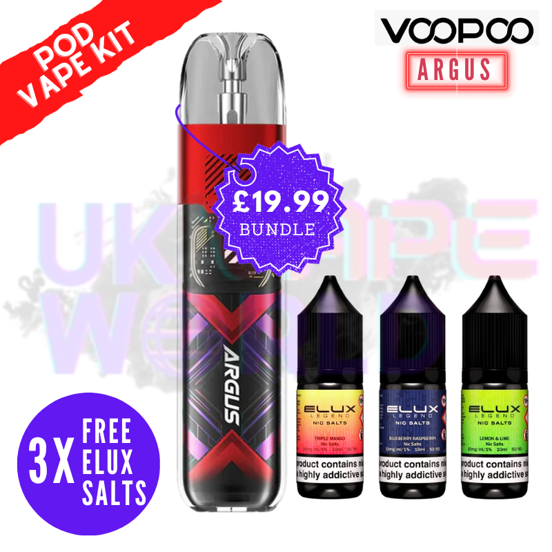 Argus P1 S Pod Vape Kit + 3X Free Elux Salt