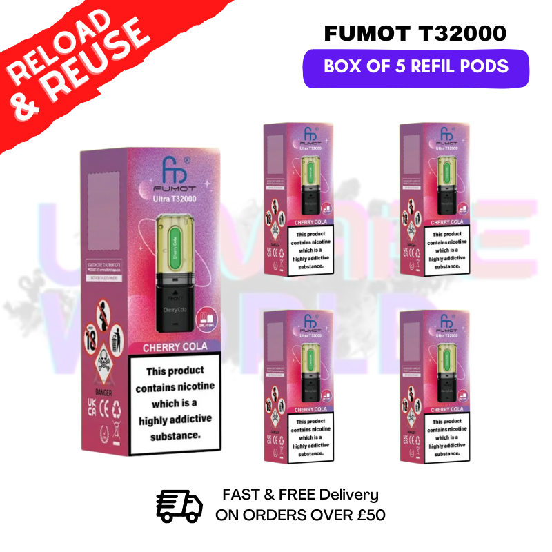 Cherry Cola Fumot T32000 REPLACEMENT PODS - BOX OF 5 - UKVAPEWORLD